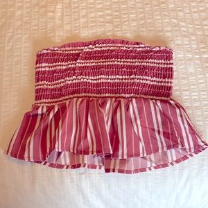 Cute striped pink and white tube crop top. Never worn!